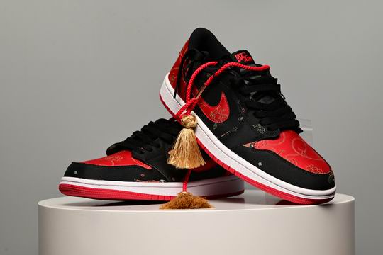 Cheap Air Jordan 1 Low Chinese New Year Red Black Men's Women's Basketball Shoes-10